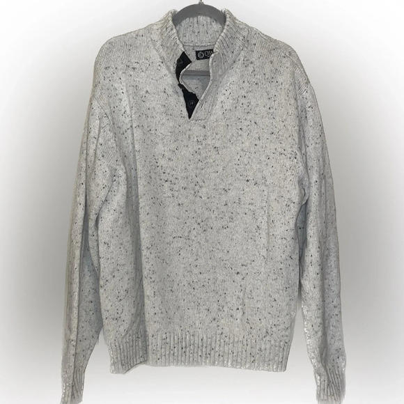 Ralph Lauren chaps men’s XL sweater cream long sleeve knit pullover 1/4 zip - Picture 1 of 6